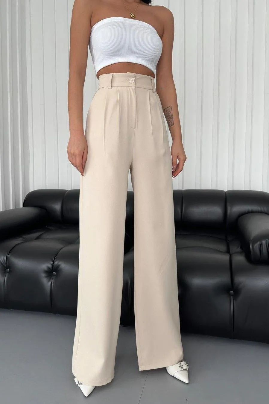 PALAZZO PANTS BEIGE
