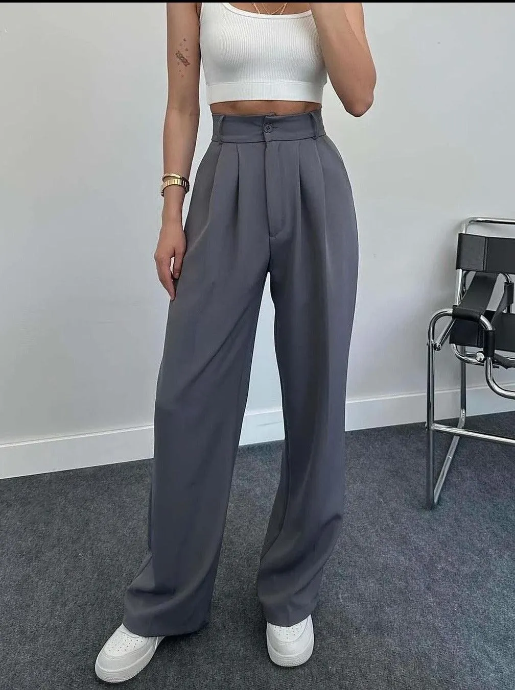 PALAZZO PANTS GRIS