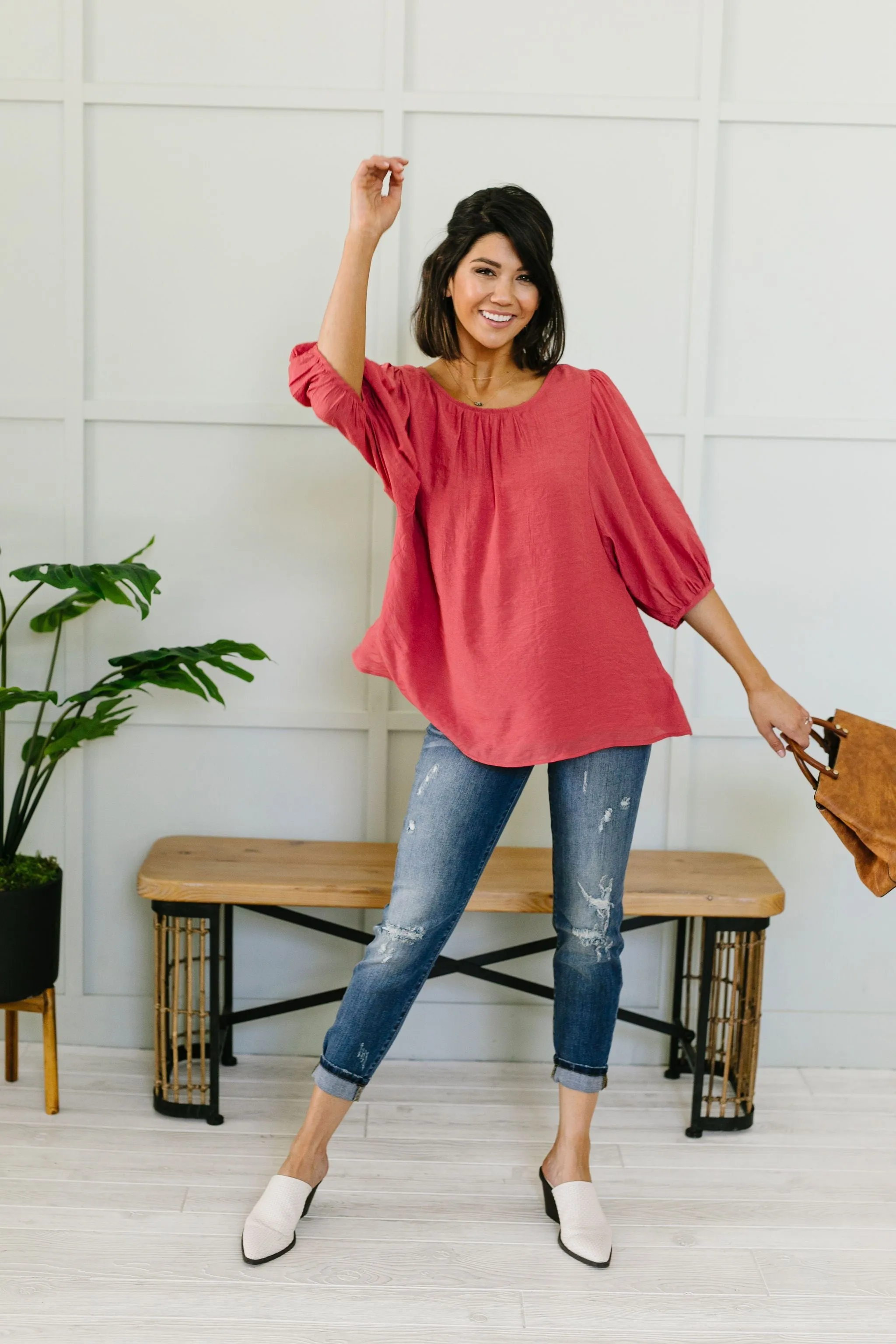Persimmon Peasant Blouse