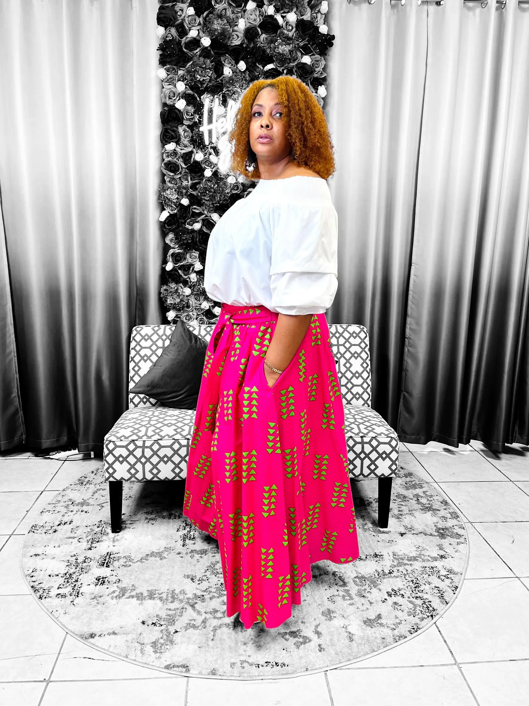 Pink & Green Palazzo Pants