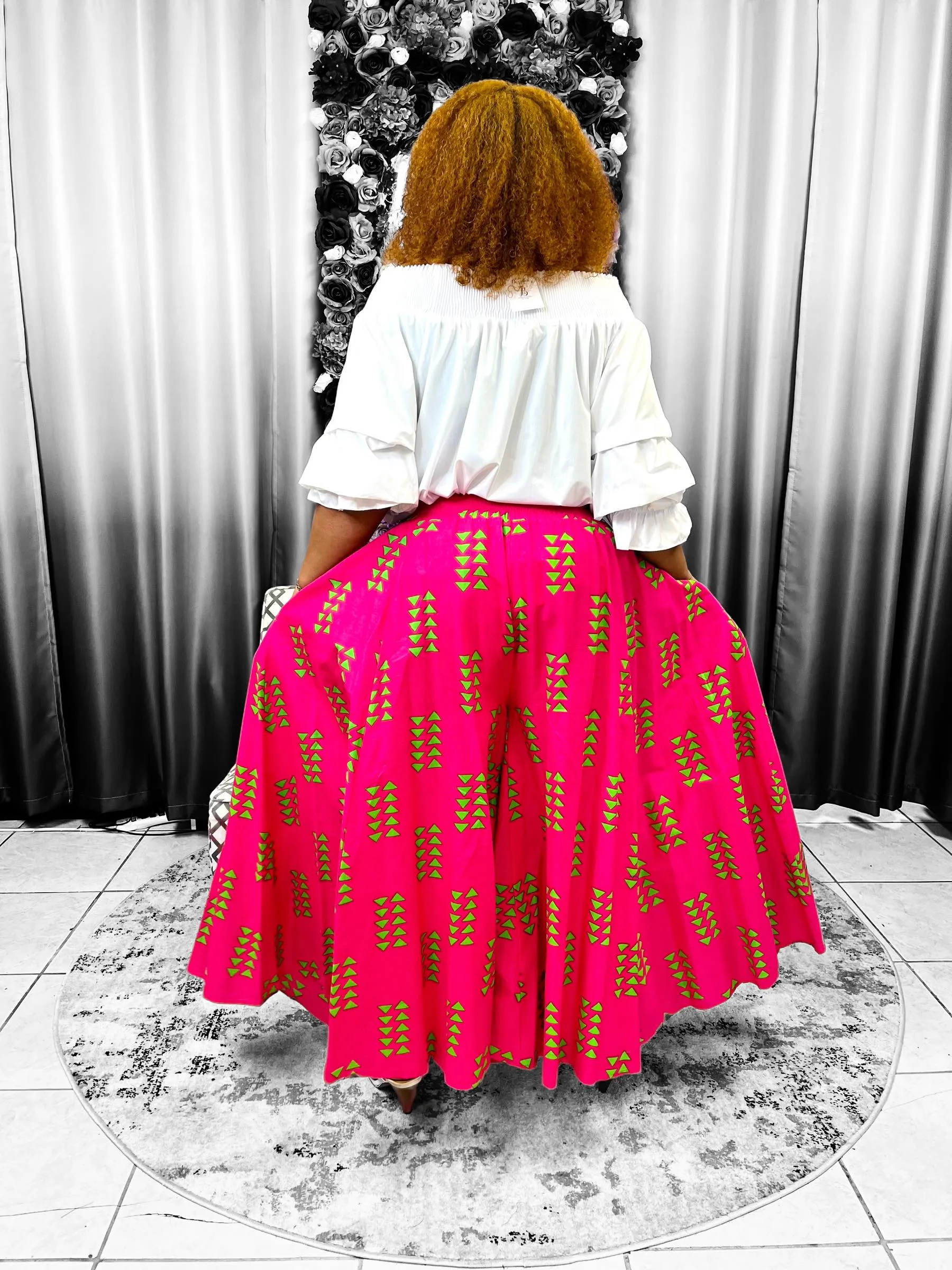 Pink & Green Palazzo Pants