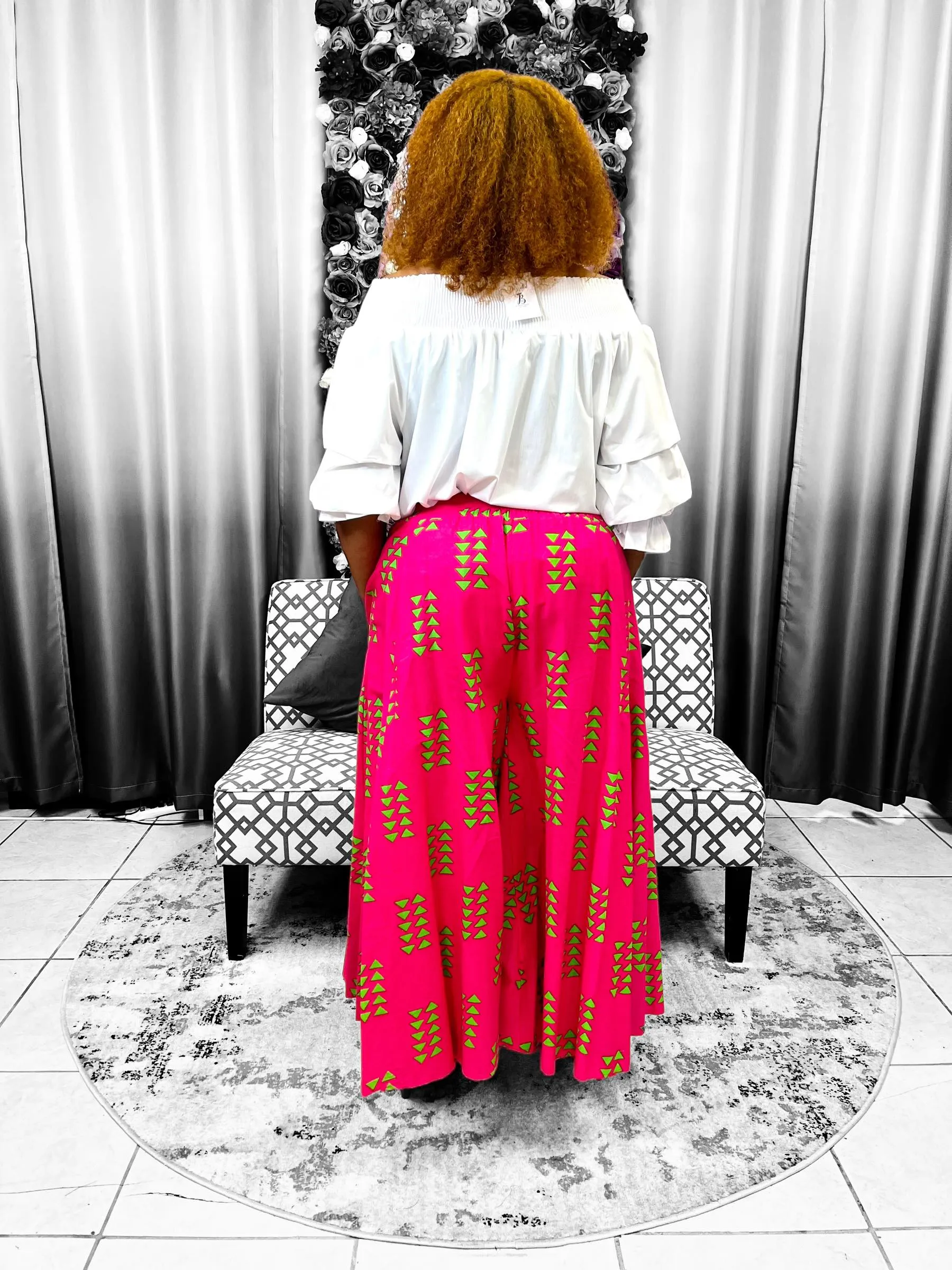 Pink & Green Palazzo Pants