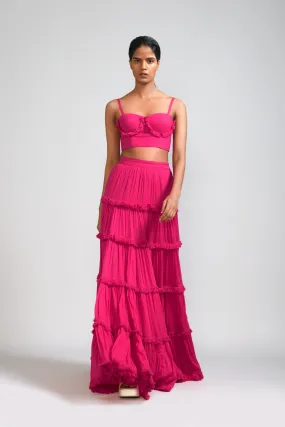 Pink Fringed Corset