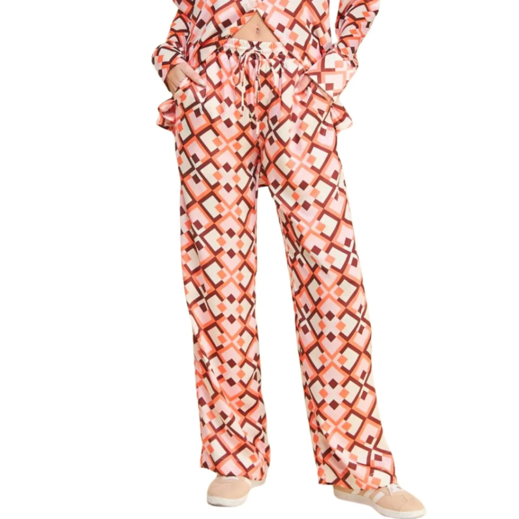 Pink Retro Satin Pants CLEARANCE FINAL SALE
