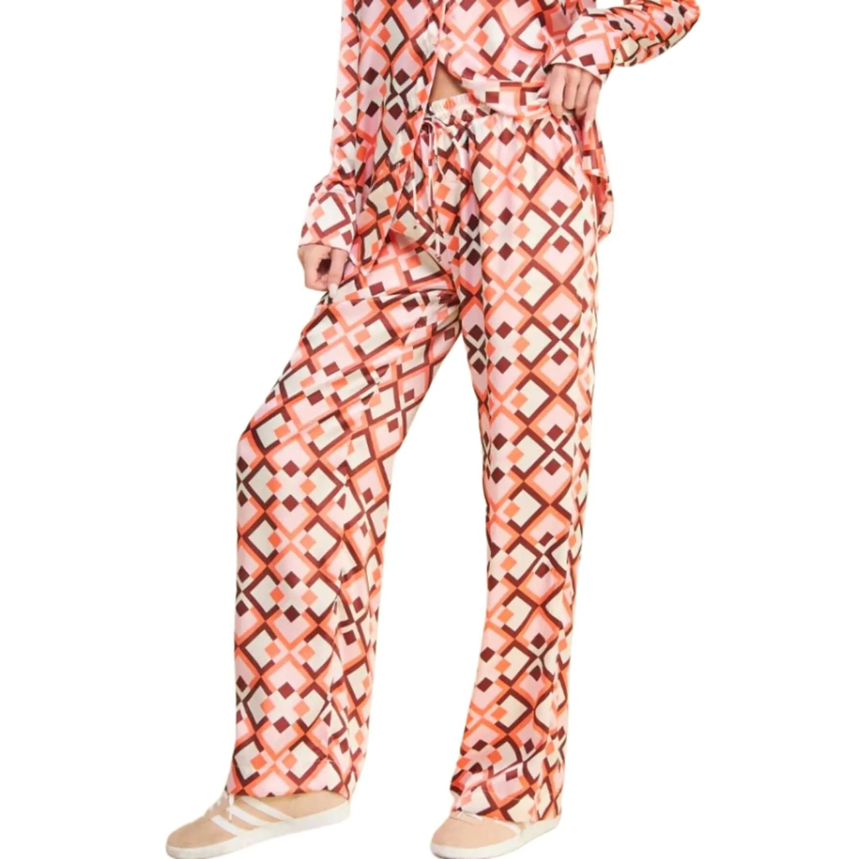 Pink Retro Satin Pants CLEARANCE FINAL SALE