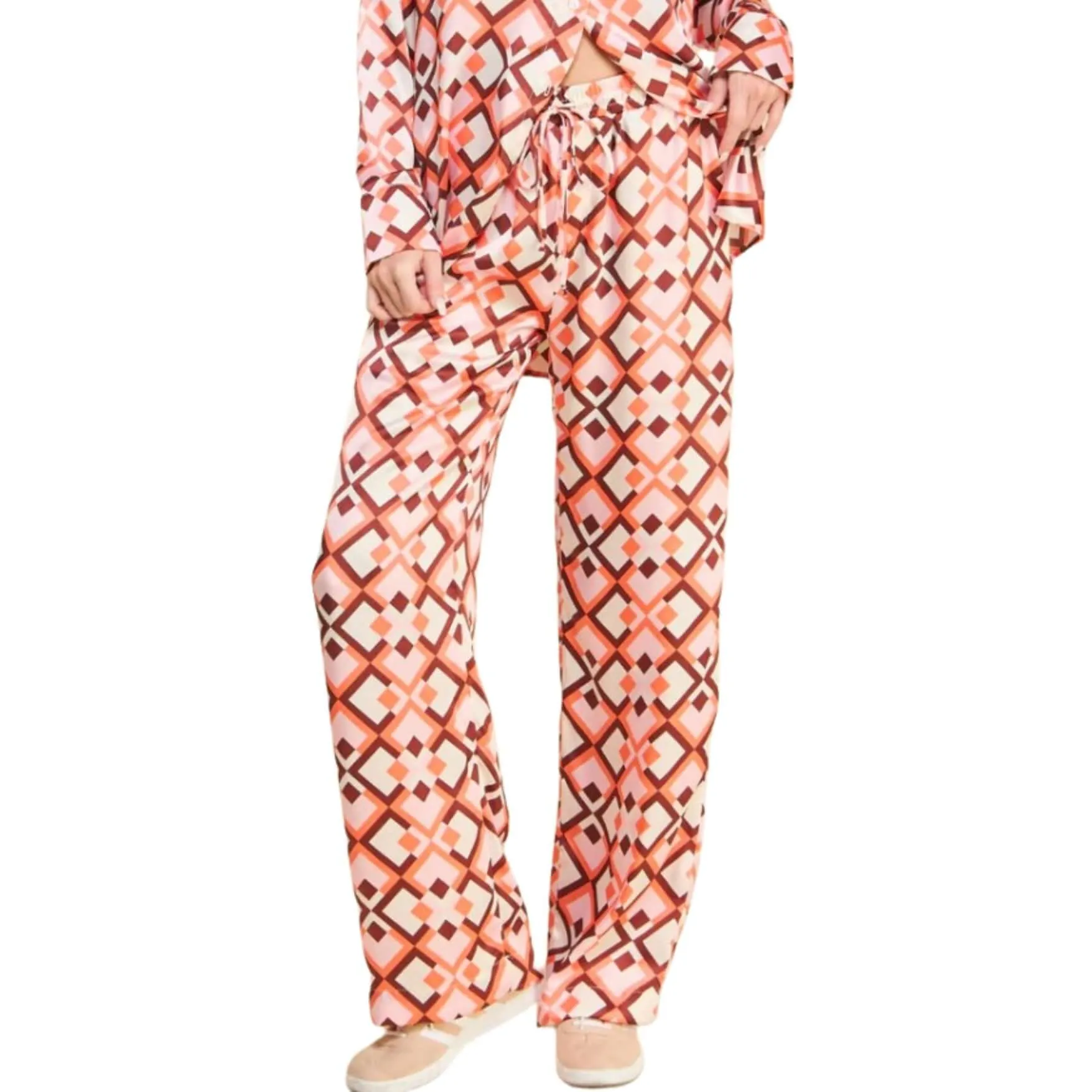 Pink Retro Satin Pants CLEARANCE FINAL SALE