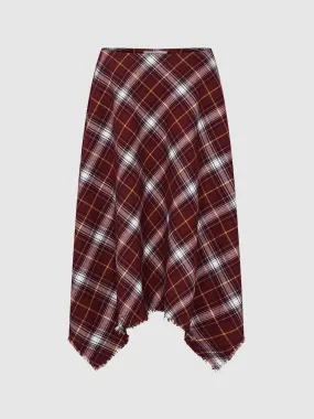 Plaid Irregular A-Line Skirts