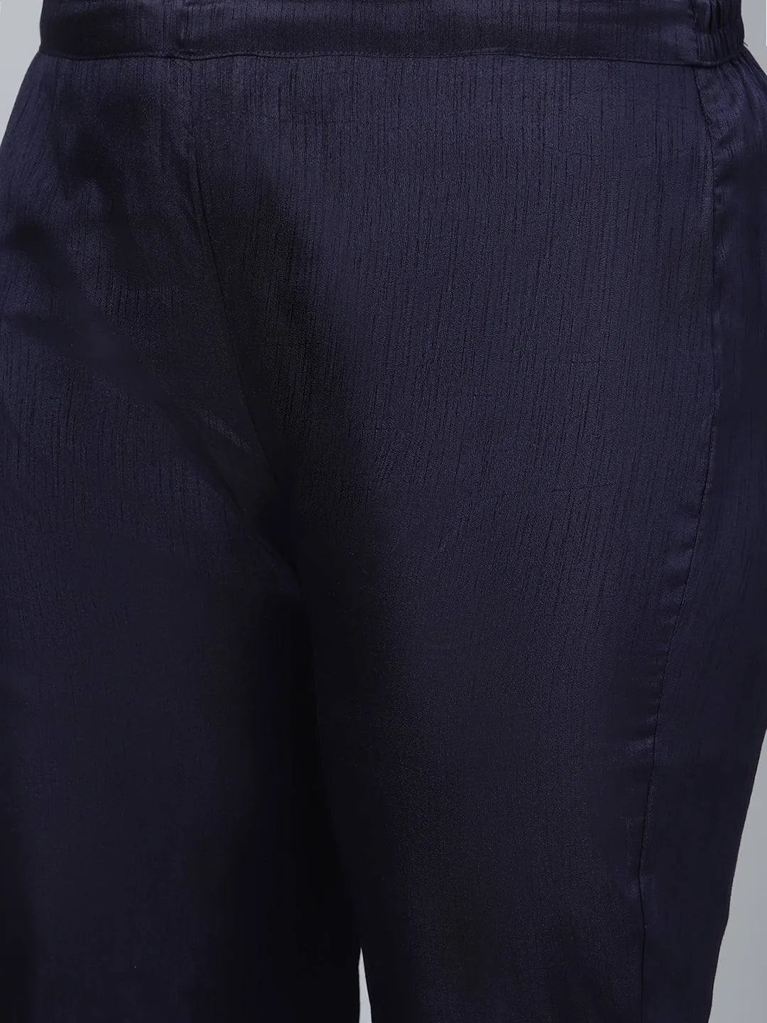 Poly Silk Royal Blue Kurta Palazzo Set
