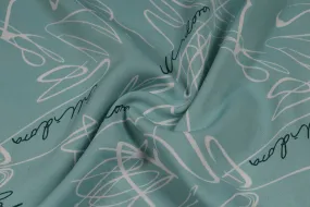 Precut Light Blue Printed Crepe Fabric