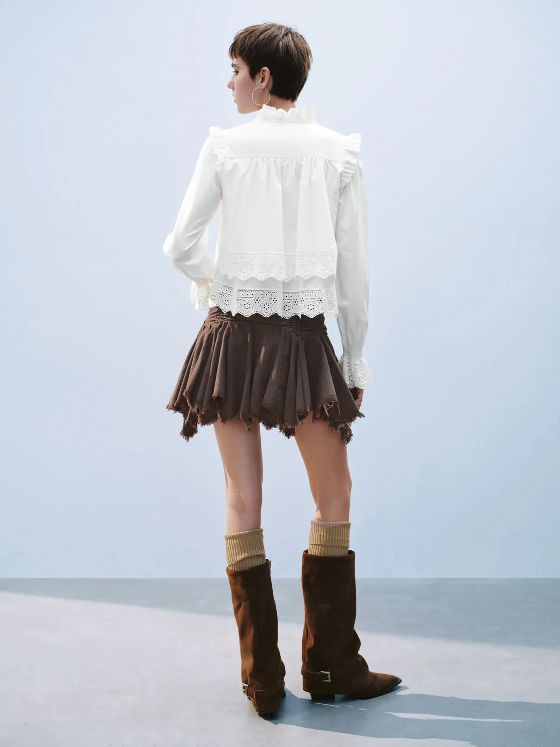Ruched Mini A-Line Skirts