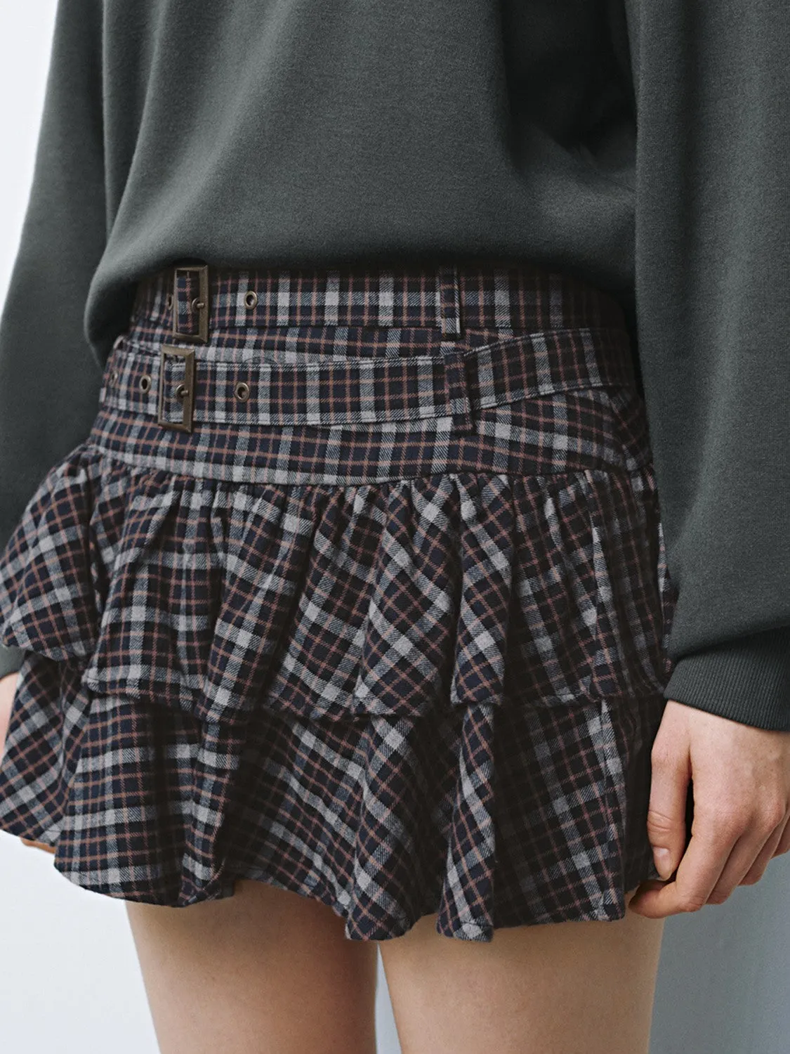 Ruffle Hem Mini A-Line Skirts