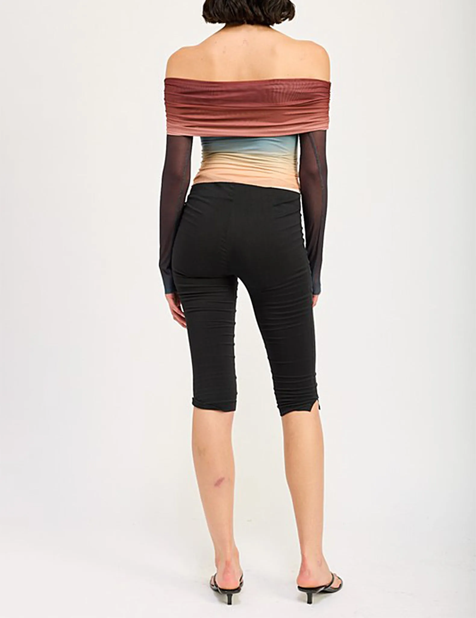 Selma Ombre Mesh Off-Shoulder Top