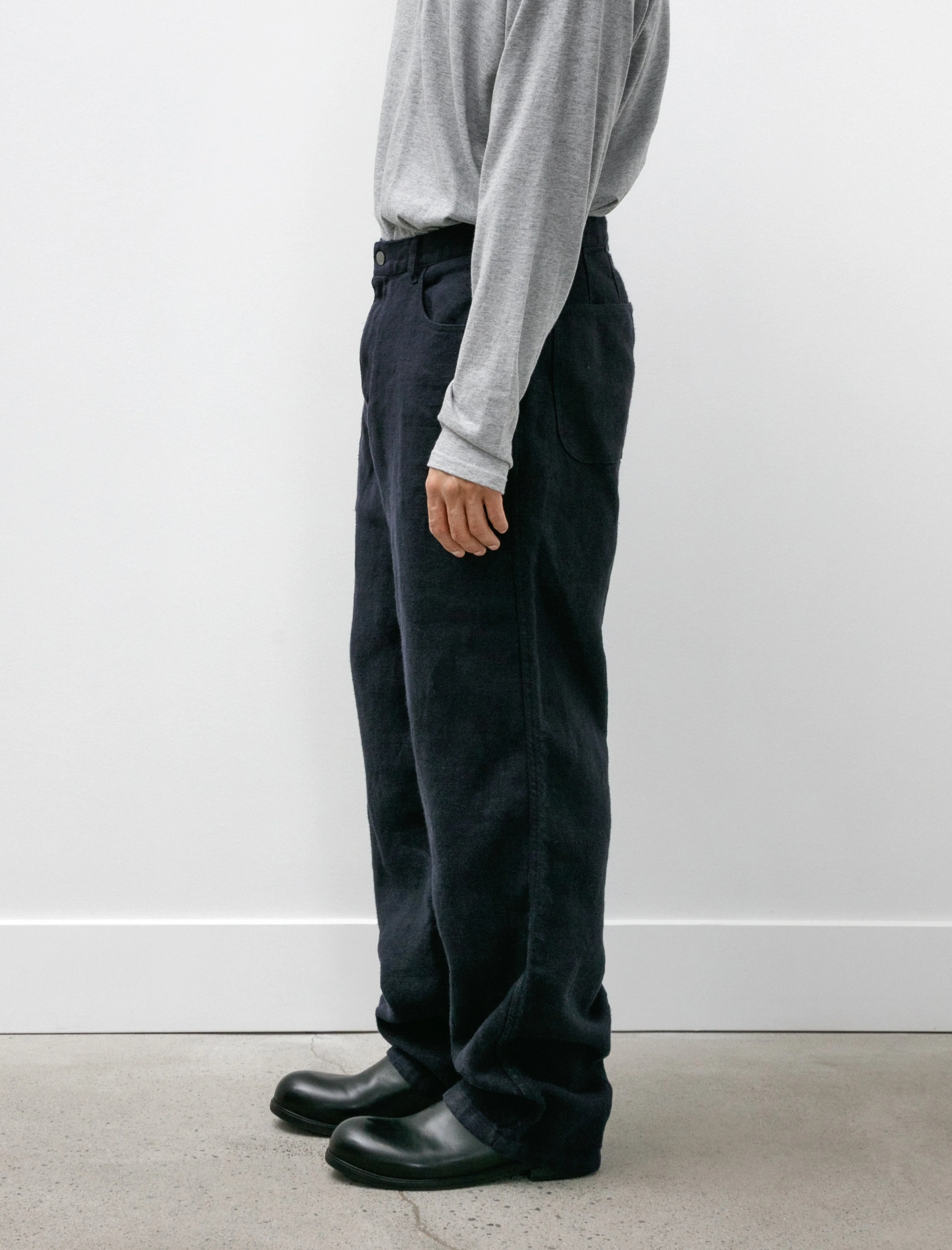 Set Up Pants Garment Dyed Indigo