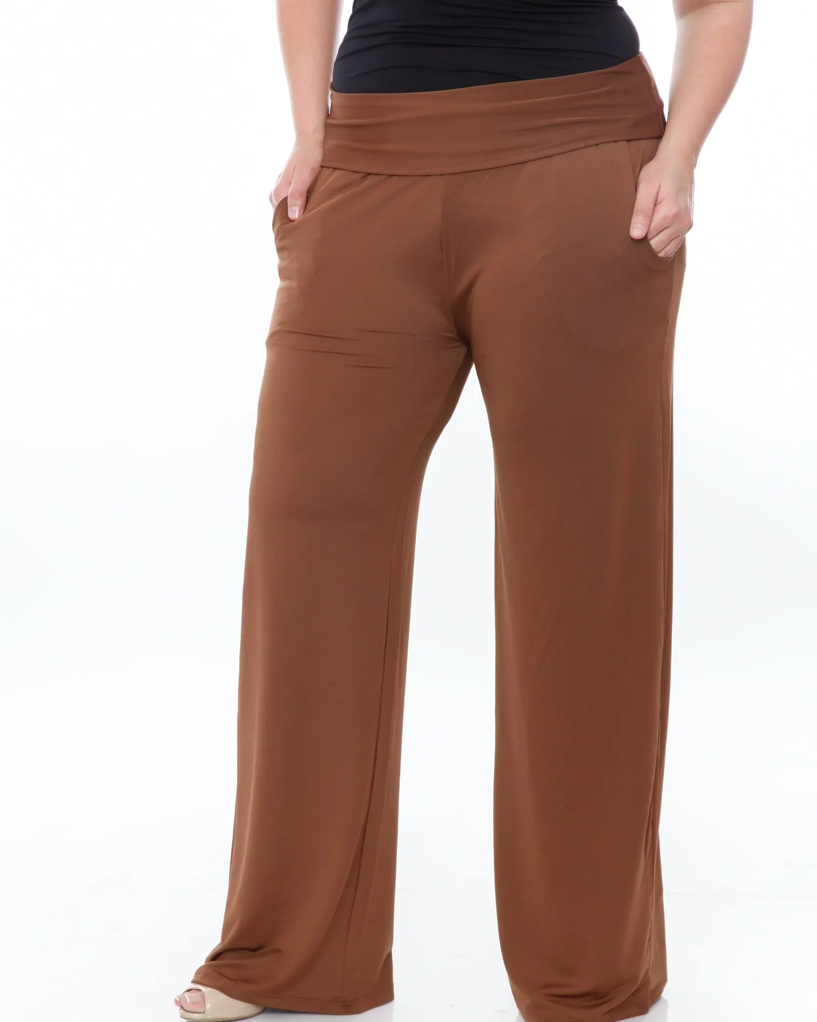 Solid Palazzo Pants | Brown