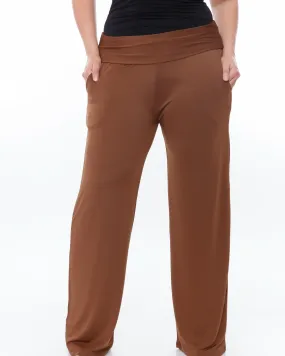 Solid Palazzo Pants | Brown