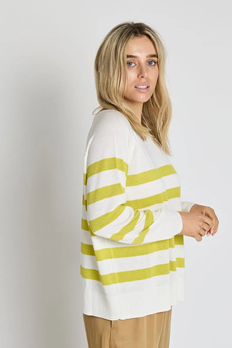Stella   Gemma - Bella Jumper - Lime Stripe