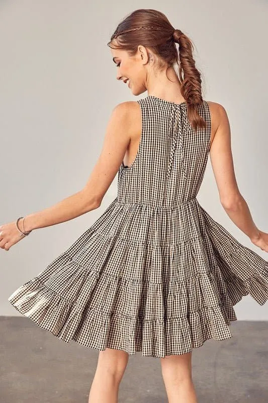 Sweet Things Gingham Tiered Mini Dress