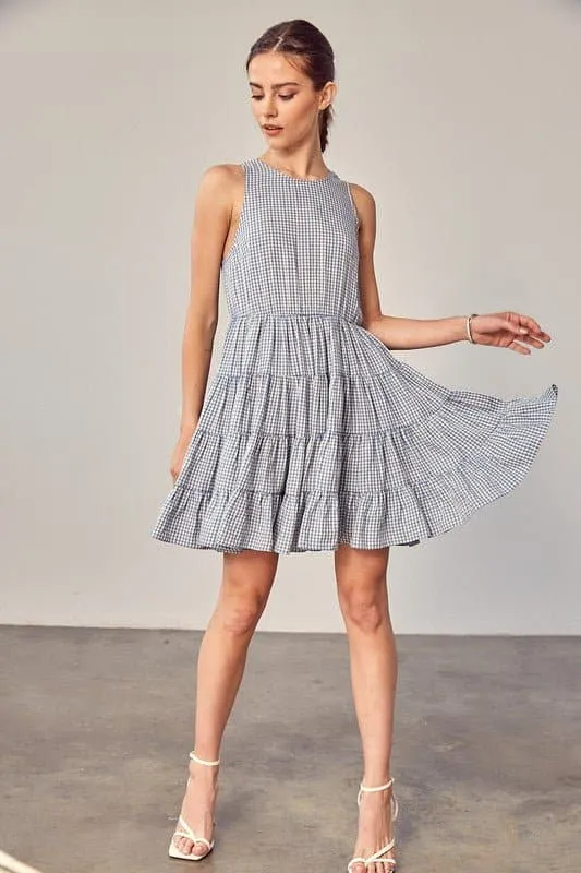 Sweet Things Gingham Tiered Mini Dress