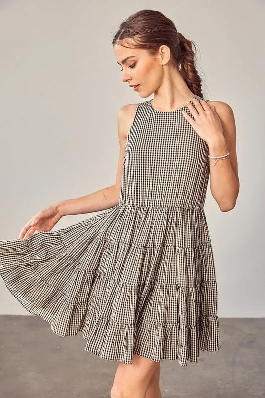 Sweet Things Gingham Tiered Mini Dress