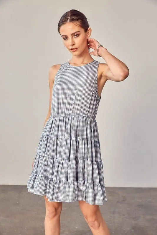 Sweet Things Gingham Tiered Mini Dress