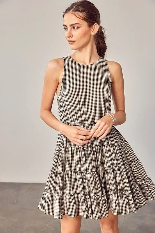 Sweet Things Gingham Tiered Mini Dress