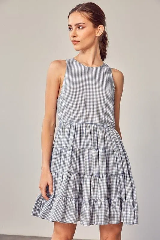 Sweet Things Gingham Tiered Mini Dress