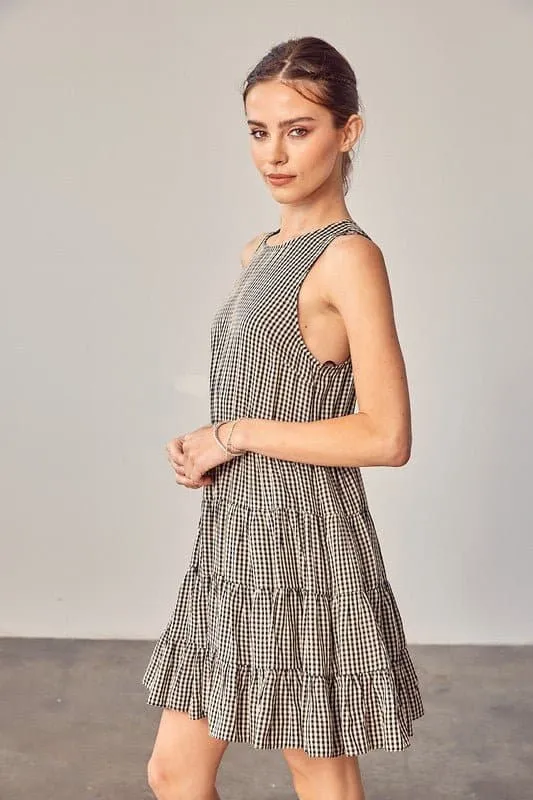 Sweet Things Gingham Tiered Mini Dress