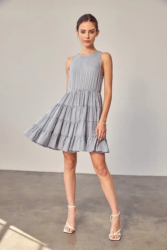 Sweet Things Gingham Tiered Mini Dress