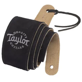 Taylor Black Suede Logo Guitar Strap