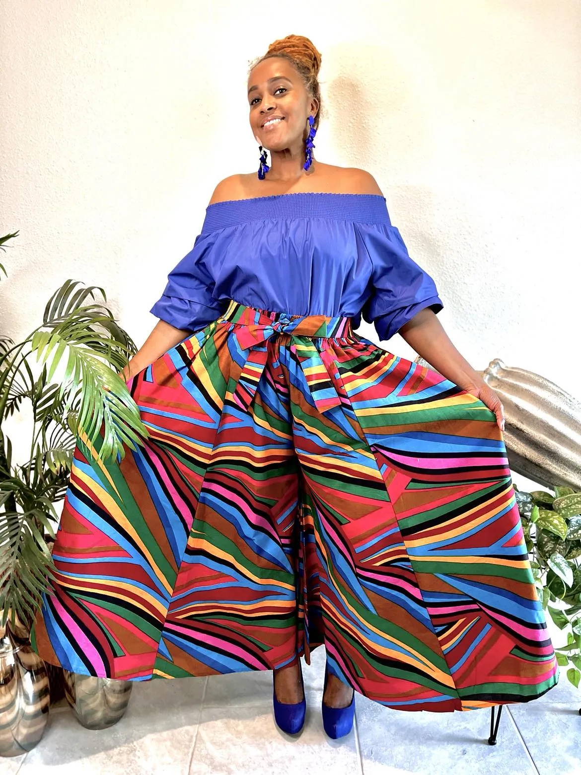 The Multi Color Abstract Palazzo Pants