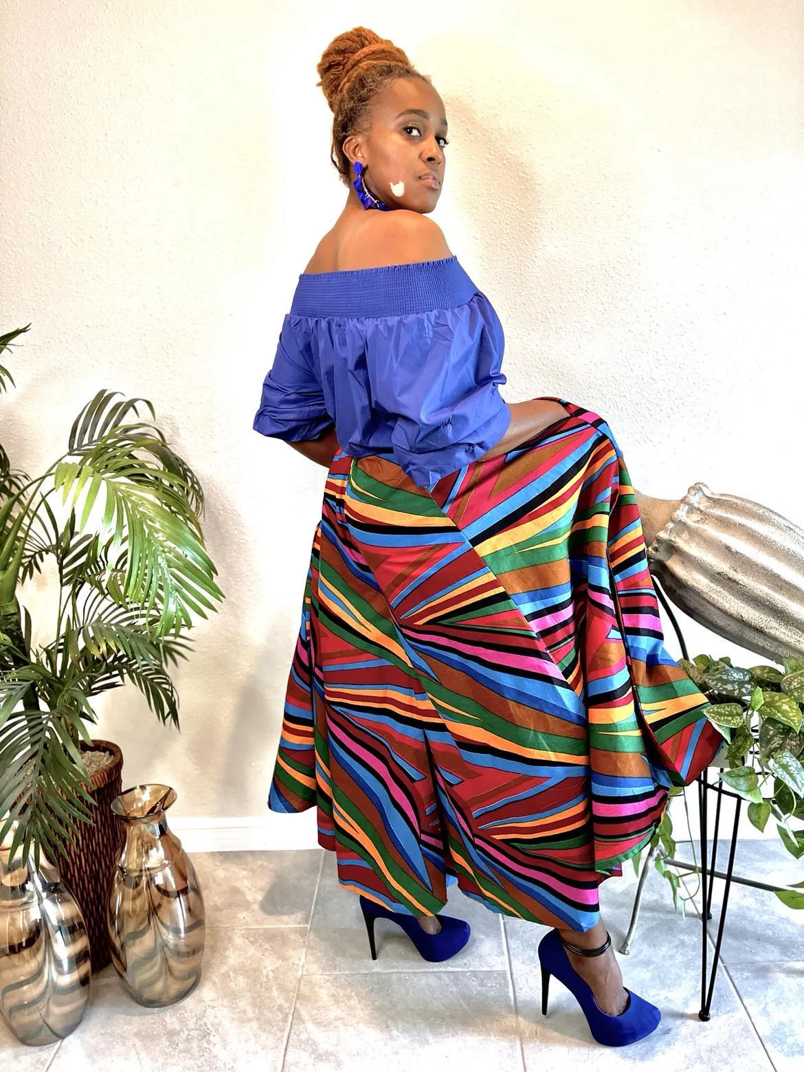 The Multi Color Abstract Palazzo Pants