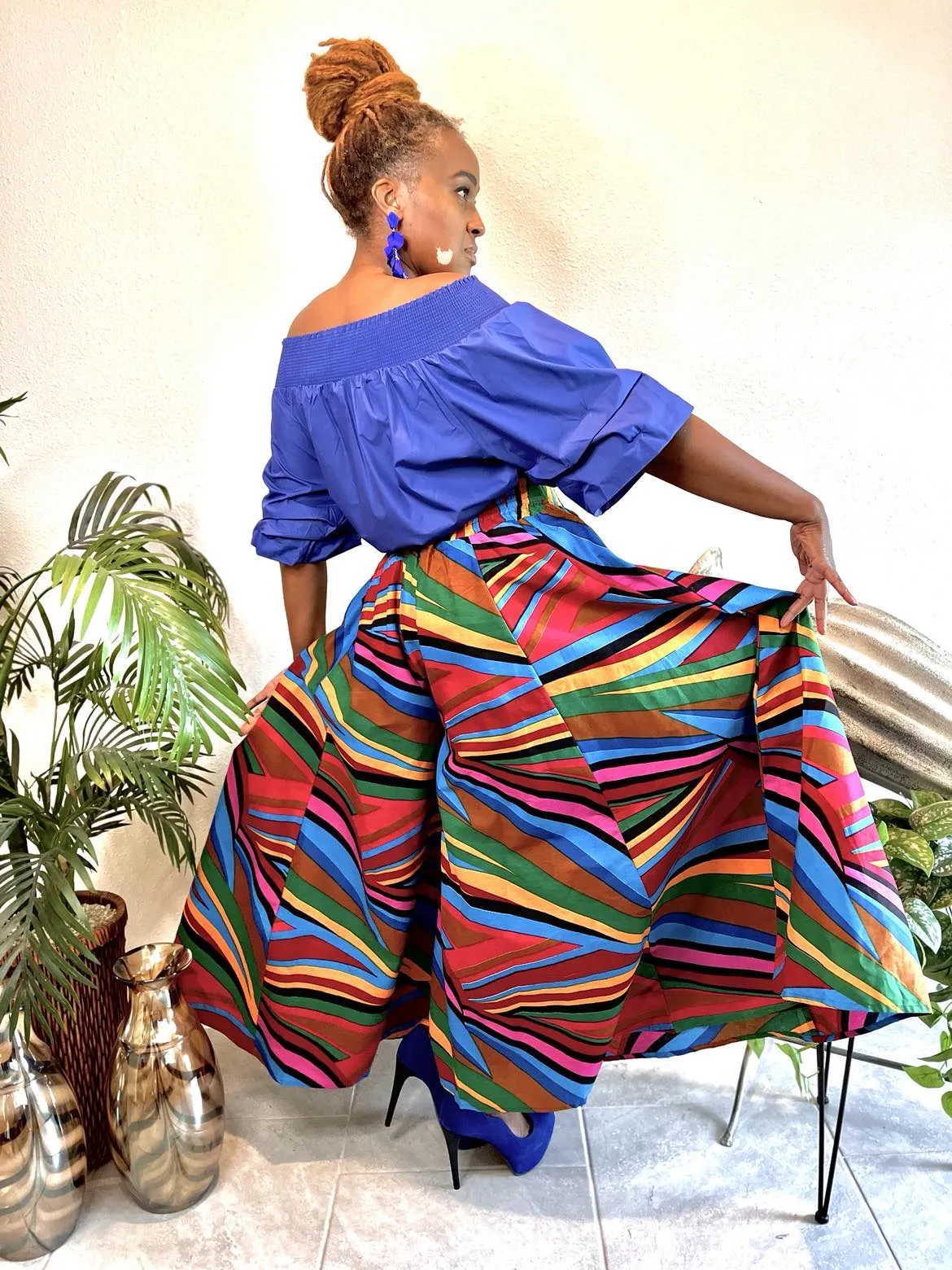 The Multi Color Abstract Palazzo Pants