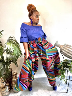 The Multi Color Abstract Palazzo Pants