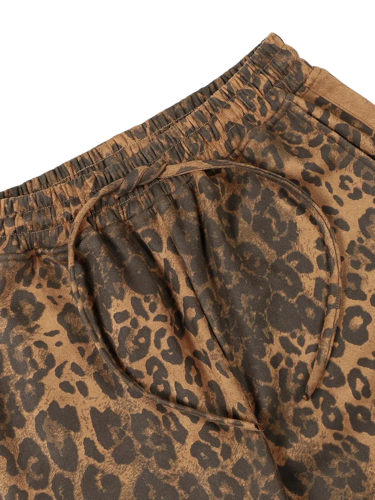 Thesupermade Cheetah Print Suede Tracksuit