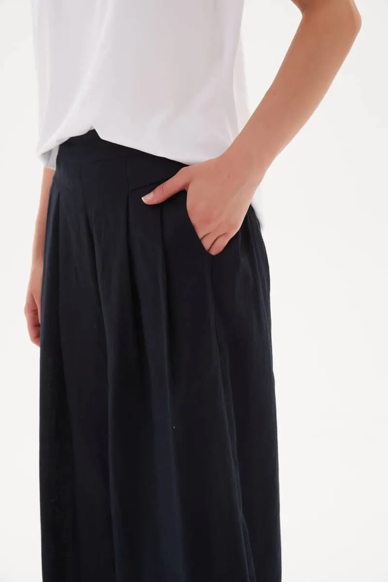 Tirelli - Elastic Back Palazzo Pant - Deep Navy