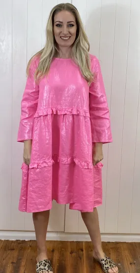 Toffee Dress- Flamingo Lurex