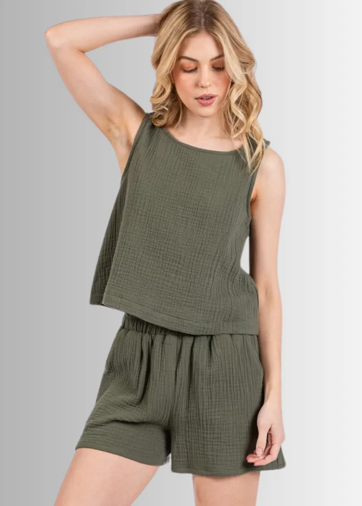 Triple Cotton Gauze Shorts