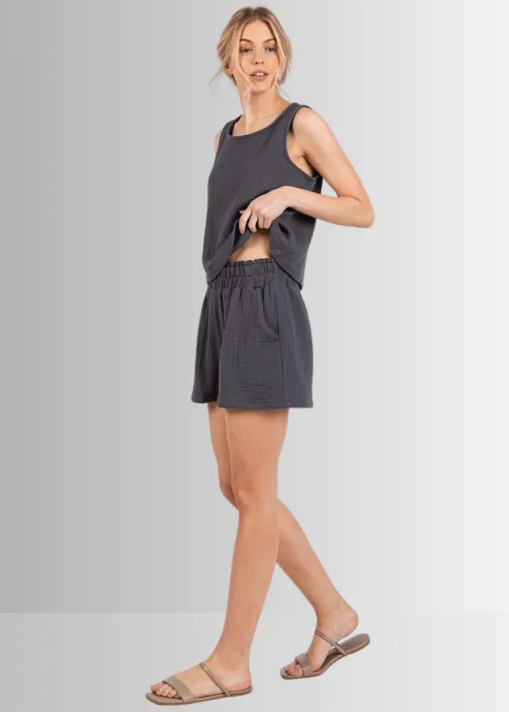 Triple Cotton Gauze Shorts
