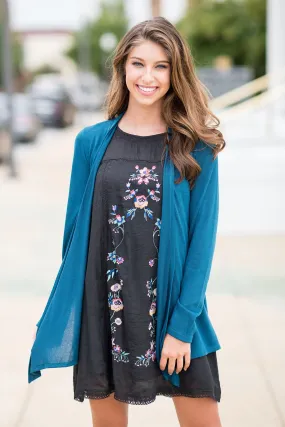 Undeniable Teal Blue Classic Cardigan