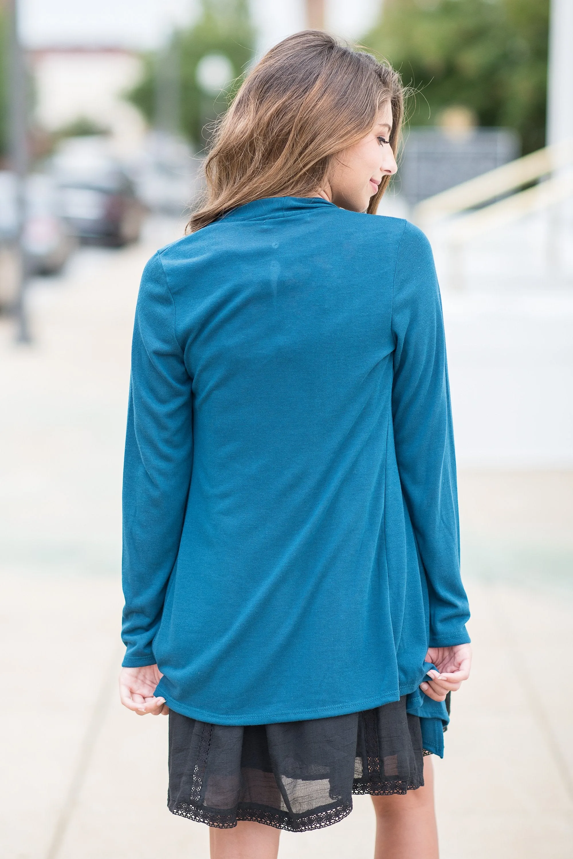 Undeniable Teal Blue Classic Cardigan