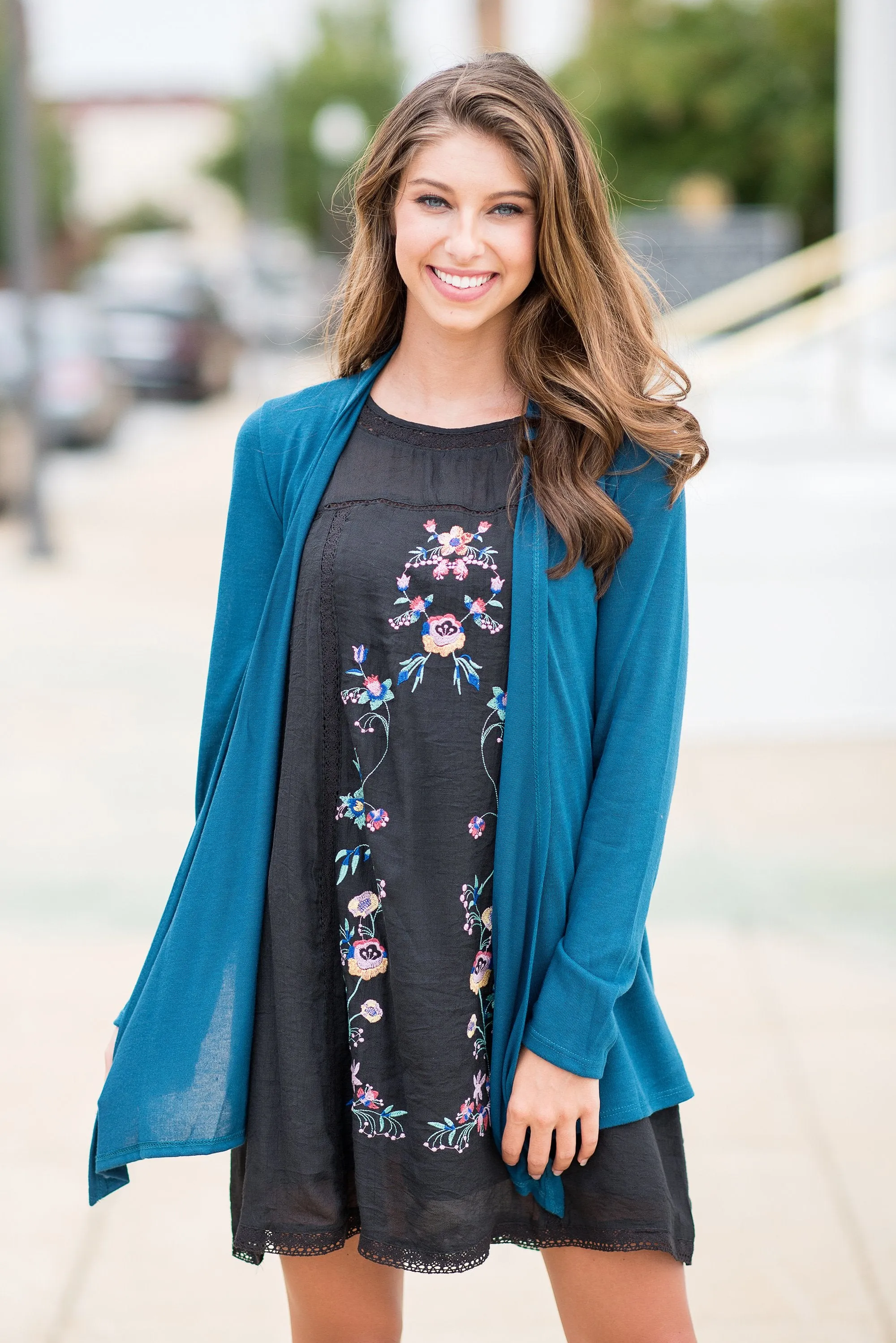 Undeniable Teal Blue Classic Cardigan