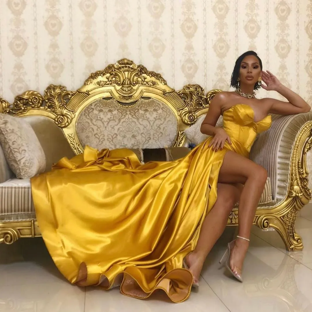 Victoria's Yellow Off-Shoulder Evening Dress