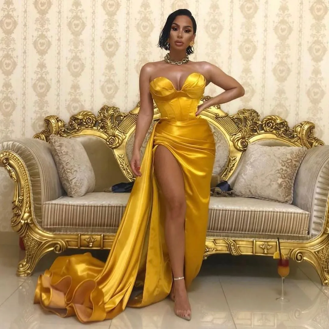 Victoria's Yellow Off-Shoulder Evening Dress