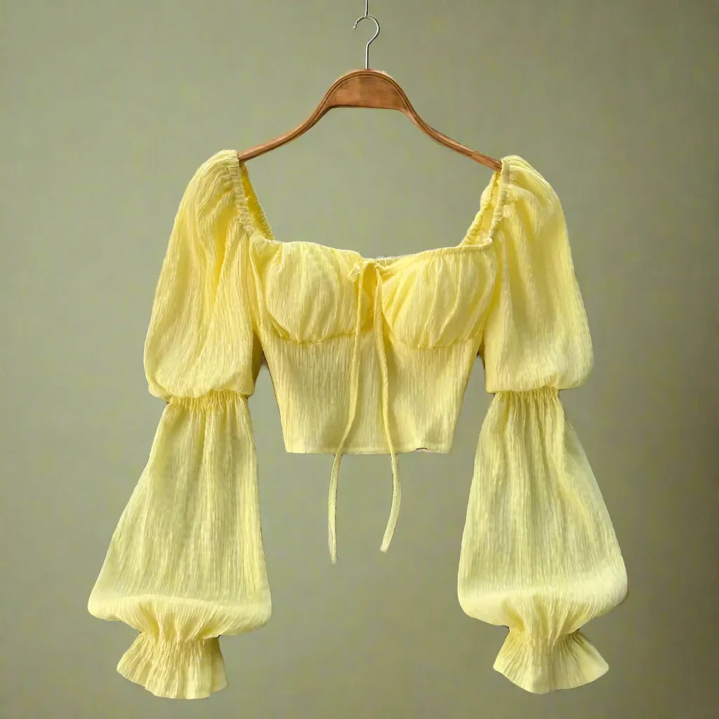 Vintage Peasant Square Neck Top