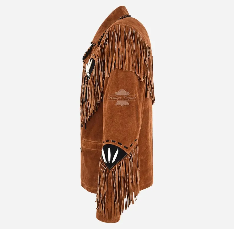 WEST HERITAGE Suede Fringe Jacket Cowboy American Native Jacket