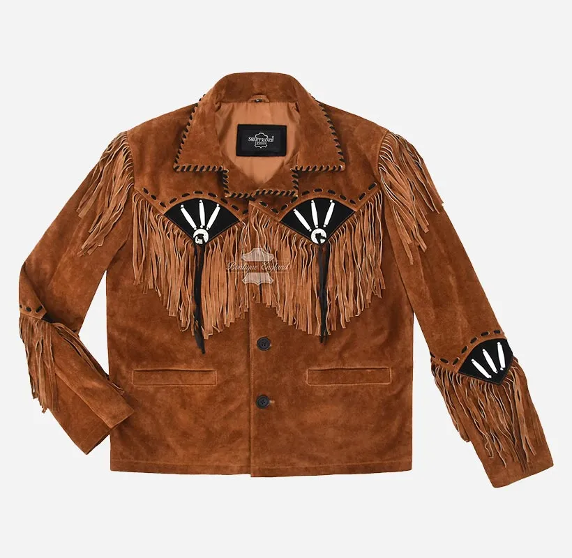 WEST HERITAGE Suede Fringe Jacket Cowboy American Native Jacket