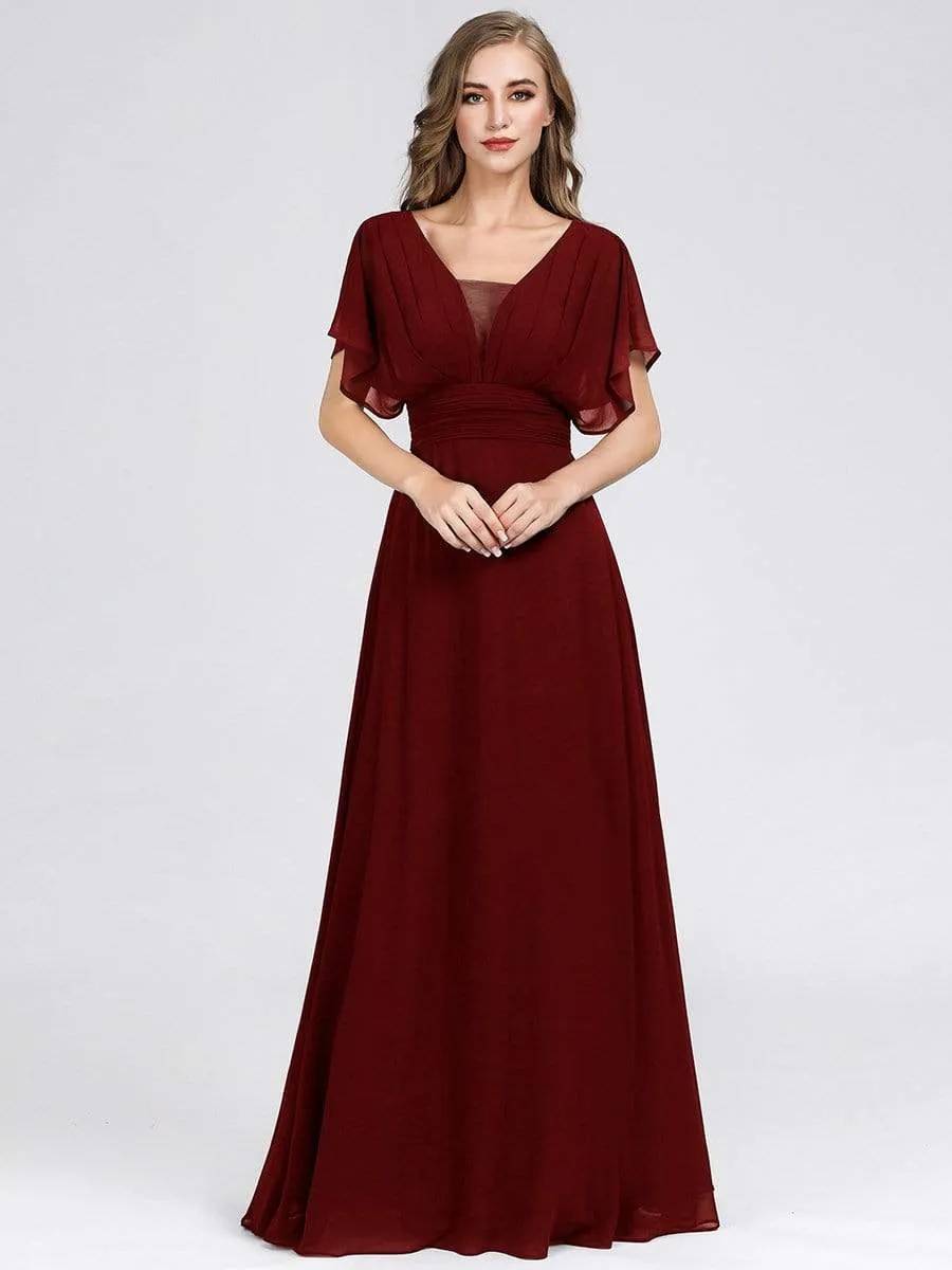 Women's A-Line Empire Waist Chiffon Evening Party Maxi Dress