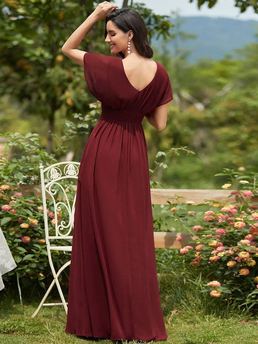 Women's A-Line Empire Waist Chiffon Evening Party Maxi Dress