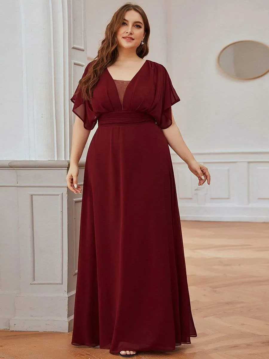 Women's A-Line Empire Waist Chiffon Evening Party Maxi Dress