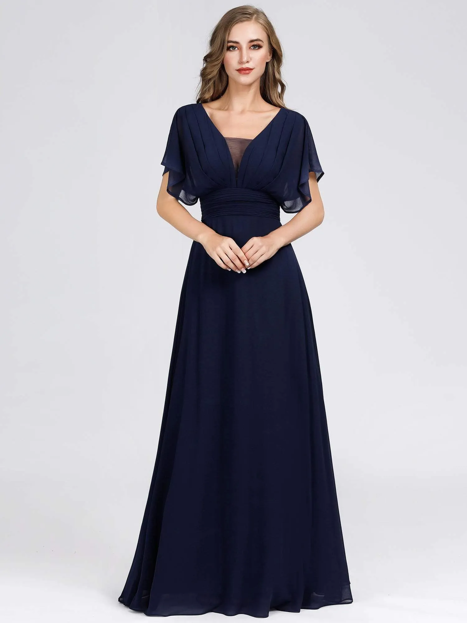 Women's A-Line Empire Waist Chiffon Evening Party Maxi Dress